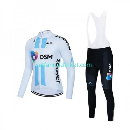Team DSM Radbekleidung Radtrikot Langarm + Lang Trägerhose 2022 N002